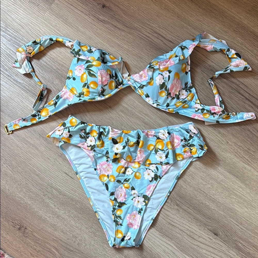 VS Floral and Lemon Print Bikini